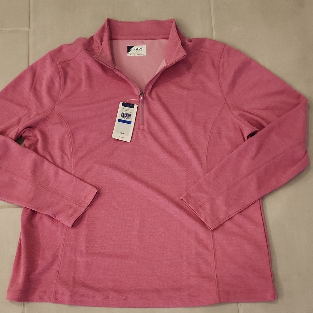 Izod Raspberry Quarter-Zip Pullover